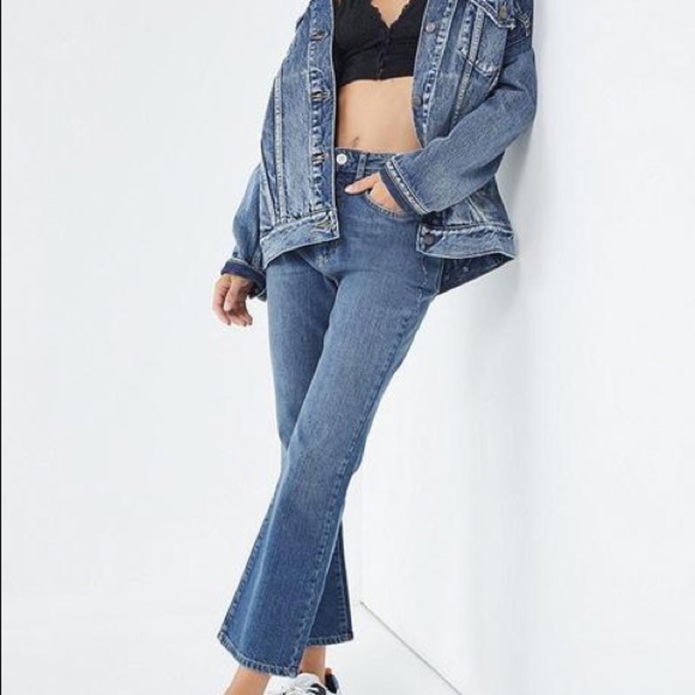 BDG highrise cropped kick flare jean
